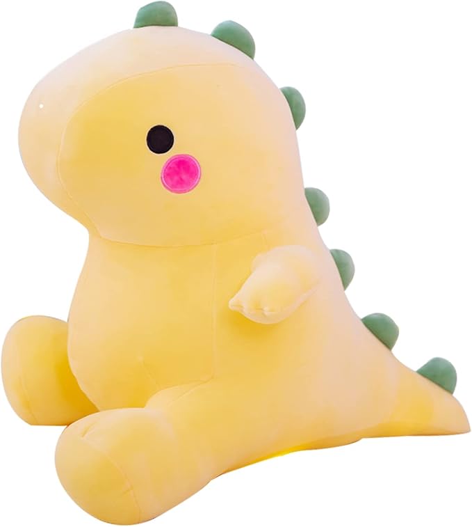 DUANMUL Plush Dinosaur Toy - 8in Stuffed Animal for Kids, Cute & Soft Dino Doll Gift (Yellow)