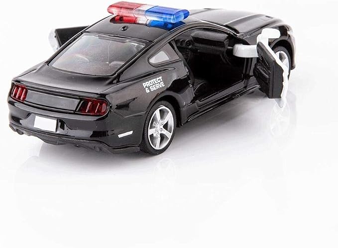 BDTCTK 1/36 Compatible for Ford Mustang GT Police Car Model Zinc Alloy Die-Cast Pull Back Vehicles Kid Toys for Boy Girl Gift (Black)