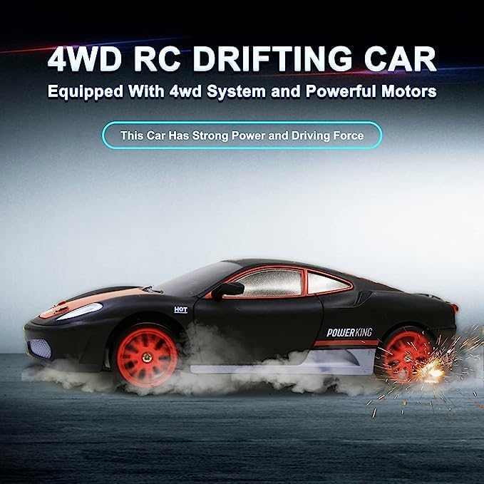 Remote Control Car RC Drift Car 2.4GHz 1:24 Scale 4WD High Speed RC Cars Vehicle with LED Lights Drifting Tires Racing Sport Toy Cars for Adults Boys Girls Kids Gift