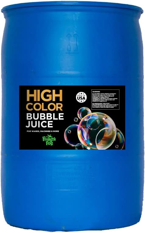 Froggys Fog - High Color Bubble Juice - Strong, Long-Lasting, Iridescent, Brilliant for All Bubble Machines and Bubblers - 55 Gallon Drum