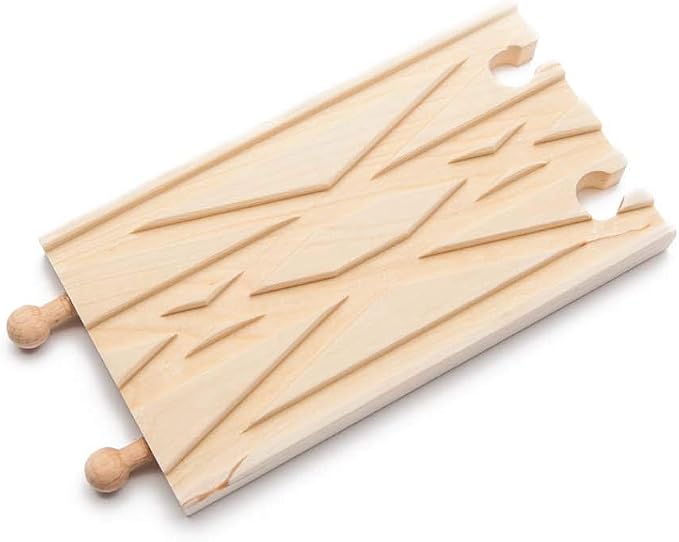 Maxim Enterprise, inc. Switching and Crossing Wooden Train Track, Advanced Expansion Track Compatible with Thomas & Friends, Brio, and All Major Brand Fine Wooden Train Sets and Railway Accessories