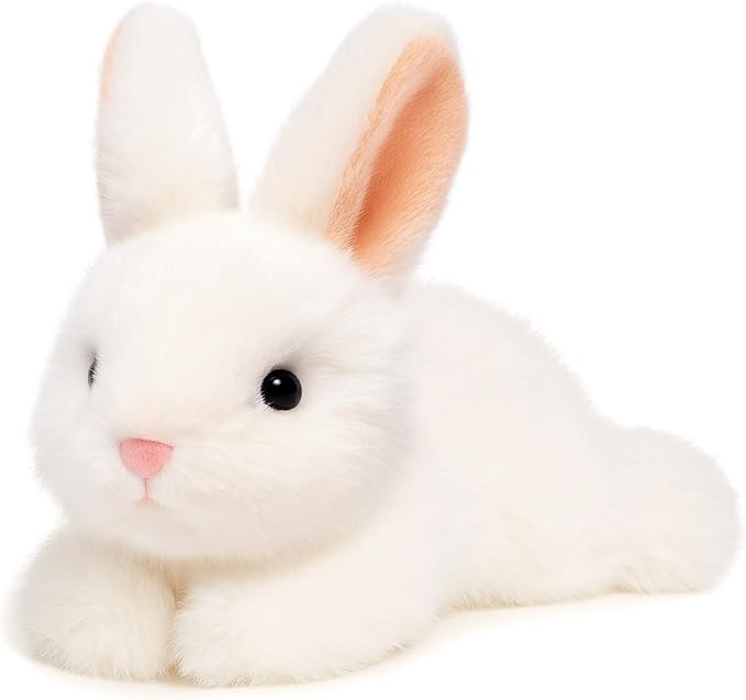 Adorable Easter Bunny Stuffed Animal Soft White Rabbit Plush Toy Cute Birthday Easter Gifts for Boys Girls Kids Toddlers