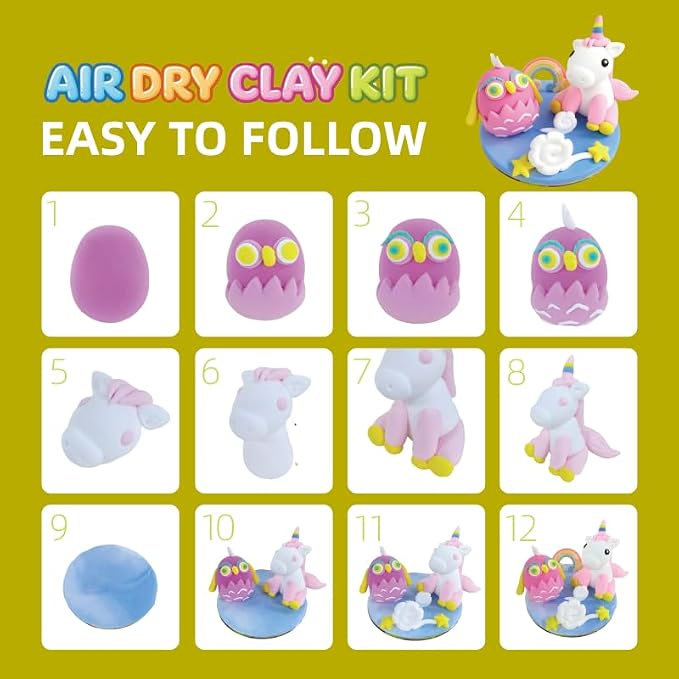 Air Dry Clay Kits for Kids,Animal & Ocean Theme,Modeling Clay for Kids, DIY Model Magic Clay with Sculpting Tools and Tutorials,20 Boxes Molding Clay,Ultra Light,Soft & Non-Sticky,Arts and Crafts Gift
