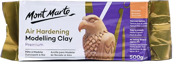Mont Marte Premium Air Hardening Clay, Terracotta, 500g (1.1lb), No Baking Required