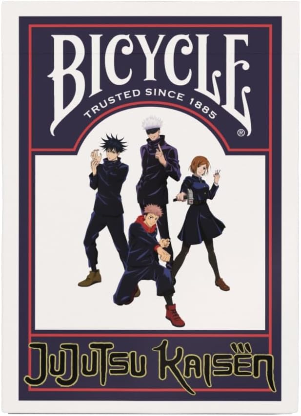 Bicycle Jujutsu Kaisen Collectible Standard 52 Deck of Cards, Poker Size, Anime Cartoon Gifts, Family & Kids Card Game Night