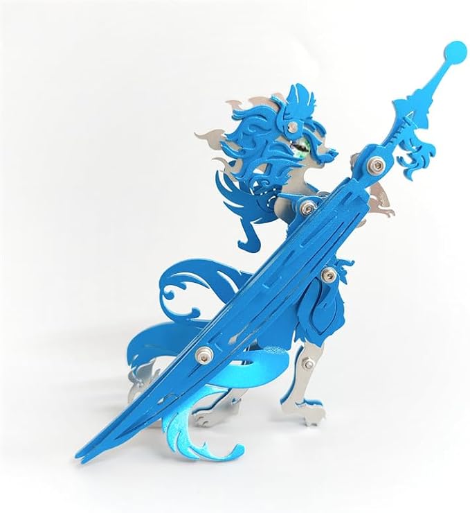 3D Metal Puzzles Toys The Meow Meow Family King and Princess Cat DIY Handmade Assembled Model Kits Ornaments Christmas New Year and Birthday Gifts for Adult (General Cat Blue)