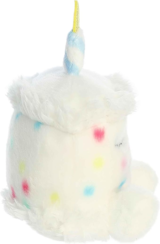Aurora® Adorable Palm Pals™ Happy B'Day Cake Stuffed Animal - Fun Collectible Plush for Kids and Adult Collectors - Perfect for Decorating Rooms and Birthday Gifts - White 5.5 Inches
