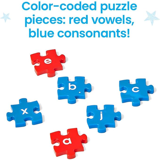 hand2mind Lowercase Alphabet Puzzle Pieces, Spelling Toys for Kids 3-5, Word Building Puzzles, Letter Recognition for Preschoolers, Toddler ABC Learning Toys, Science of Reading Manipulatives