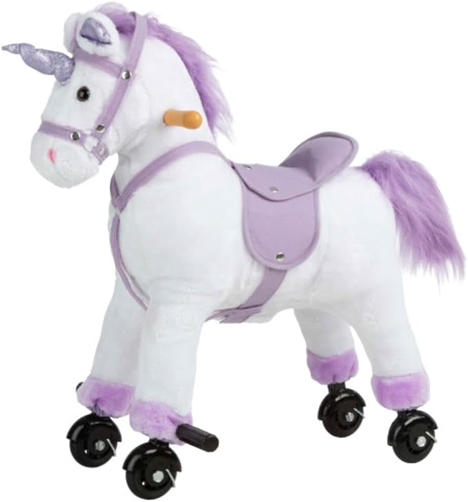 Ride on Horse - Walking Unicorn Toys with Wheels and Sounds - Ride on Toys for Kids Aged 3 and Up - Plush Kids Ride on Toys by Happy Trails