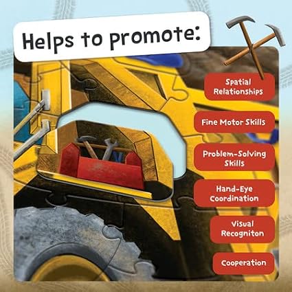 Peaceable Kingdom Jumbo Dump Truck Floor Puzzle 49 Pieces – Large Jigsaw Puzzle Gift for Toddlers and Kids Ages 5+ – Shiny Dump Truck