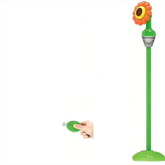 Automatic Bubble Machine - 2026 Adjustable Height Standing Bubble Blower with LED Lights & Music, Electric Bubble Maker for Birthday Party Wedding Outdoor Indoor Activities (Orange Sunflowers)