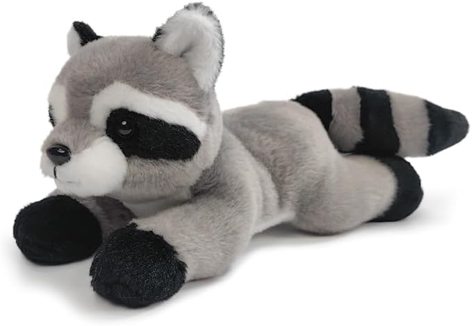Stuffed Animal for Kids,12 inch Realistic Animal Plush Toy Lying Down Posture Animals,Plush for Boys Girls Adult Birthday Hug Teaching(L-Raccoon)