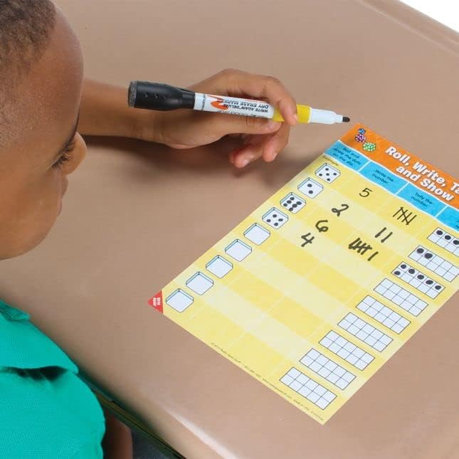 Really Good Stuff Math Mats Dice Games - 12 Mats