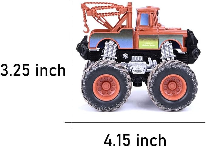 1/45 Die-Casting Cars Toy,Brown Diecast Big Wheel Off-Road Friction Drive Metal Toy Cars for Boys