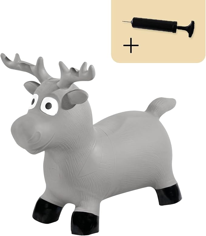 Kindsgut Bouncy Animal Hopper – Inflatable Bouncing Ride-On Toy for Kids & Toddlers Age 2+, Designed in Germany, Indoor & Outdoor, Moose