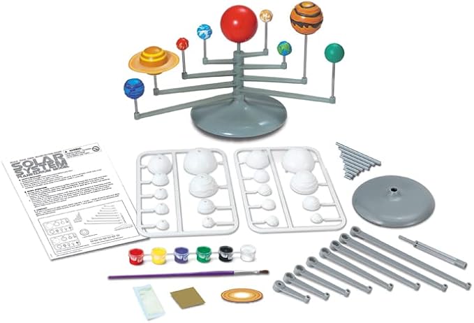 4M: Solar System Planetarium - Assemble Your Own 11.8" Model, Snap-Together, Glow-in-The-Dark Paint, DIY STEM Craft & Science Project Kit, Kids 8+