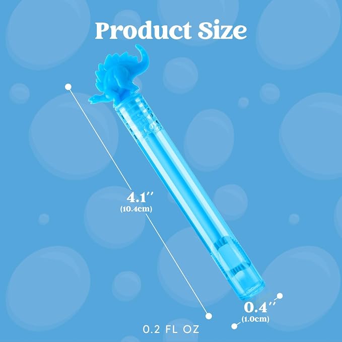 JOYIN 32 Pack Bubbles Party Favors for Kids, 8 Colors Dinosaur Mini Bubble Wands, Easter Basket Goodie Bag Stuffers, Treasure Box Toys, Classroom Prizes for Boys Girls