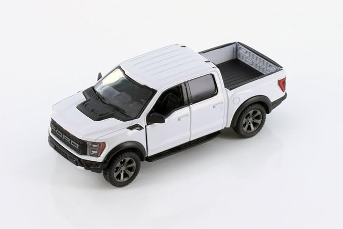 KiNSMART - 2022 Ford F-150 Raptor 5" 1:46 Scale Die Cast Model Toy Truck (White)