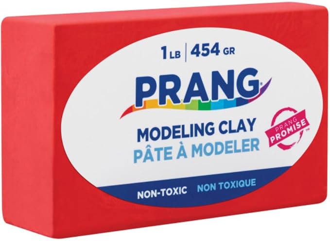 Prang Modeling Clay, Red, 1 lb. Block, Case of 12 Blocks, 192 oz. Total | Pliable, Non-Hardening, Non-Staining, Easy Clean-Up, Perfect for Preschool and Elementary Aged Children