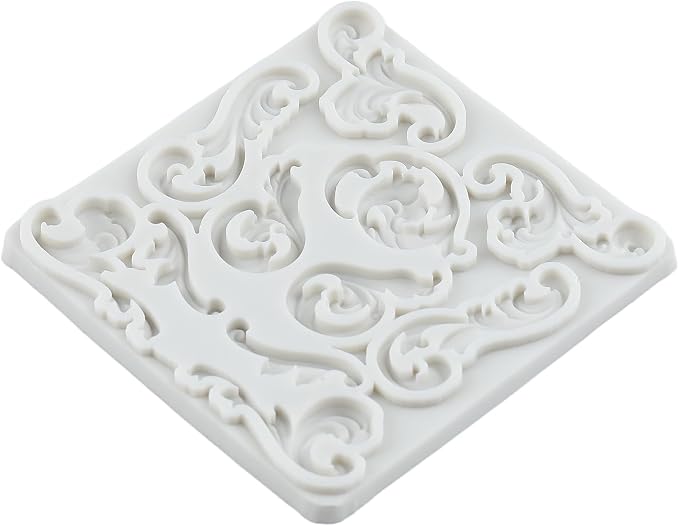 Baroque Curlicues Scroll Lace Polymer Clay Mold Baroque Scroll Relief Lace Silicone Molds for DIY Crafts Epoxy Resin Casting Air Dry Polymer Clay Plaster Jewelry Making