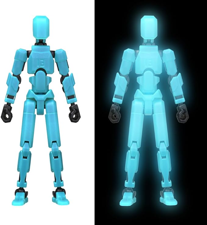 MerryXD T13 3D Action Figure,Assembly Completed Dummy Nova Titan Lucky 13 Action Figure 3D Printed Multi-Jointed Movable Toy Grow in The Dark Blue
