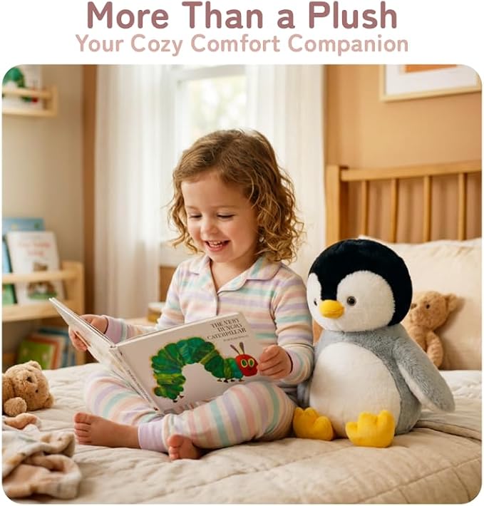 Niuniu Daddy 14" | 3.5 Pound Penguin Weighted Stuffed Animal for Kids & Adults, Large Plush Toy with Soft Fur, Weighted Plushies Pillow for Sensory Calm, Huggable Gift for Everyday Comfort