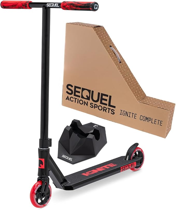 Sequel Ignite Pro Scooter, Pro Stunt Scooter Complete Trick Scooter for Kids 8+, Beginner Skatepark BMX Scooter