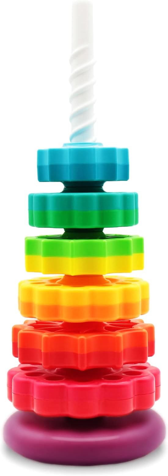 BYFWH Baby Spin Stack Toy,Premium Stacking Toy for Kids, Spinning Stacking Toy for Babies and Toddlers,Educational Toddler Learning Toy,Baby 1 2 3 Birthday Gifts,Autism Sensory Spinning Toy