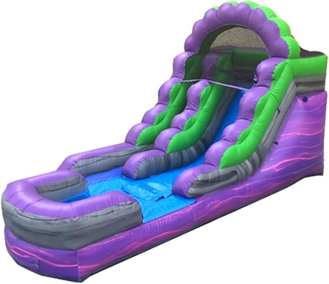 TentandTable Inflatable Water Slide for Kids and Adults, Commercial Grade Giant Blow Up Backyard Water Fun, Includes Electric Air Blower, 23' L x 9' W x 12' H, Purple Marble