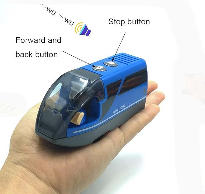 DSHMIXIA Battery Operated Train for Wooden Train Track Set Toys for Toddlers 3 4 5 Year Old Boys Kids Magnetic Couplings City Vehicle with Figures(Without Battery)