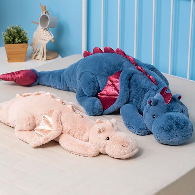 Weighted Dragon Stuffed Animal 35.4" 5Lbs, Medium Pink Weighted Plush Dragon Toy for Kids and Adults(2025 Weighted Version)