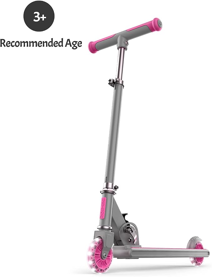 Jetson Leo Folding Kick Scooter| Easy Folding Mechanism | Light-Up Wheels |Height-Adjustable Handlebar |Rear Foot Brake|Ages 5+