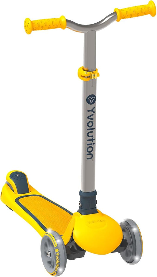 Yvolution Y Glider Air Scooter for Kids, 3 Wheel Scooter for Toddlers 4 Adjustable Height Glider with Kick Scooters, Lean to Steer with LED Flashing Light for Children Ages 3+ Years Old