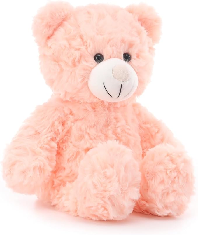 Apricot Lamb Orange Pink Flower Bear Stuffed Animals for Kids, Soft Cute Plush Toys for Baby Girl and Boy, 8 Inches
