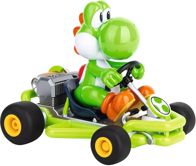 Carrera 200988 RC Official Licensed Mario Kart Pipe Kart Yoshi 1:18 Scale 2.4 GHz Remote Radio Control Car with Rechargeable LiFePO4 Battery - Kids Toys Boys/Girls | Official Licensed Mario Kart Toy RC Car for Kids 6+, 1:18 Scale, 2.4GHz, Ready To Run,...