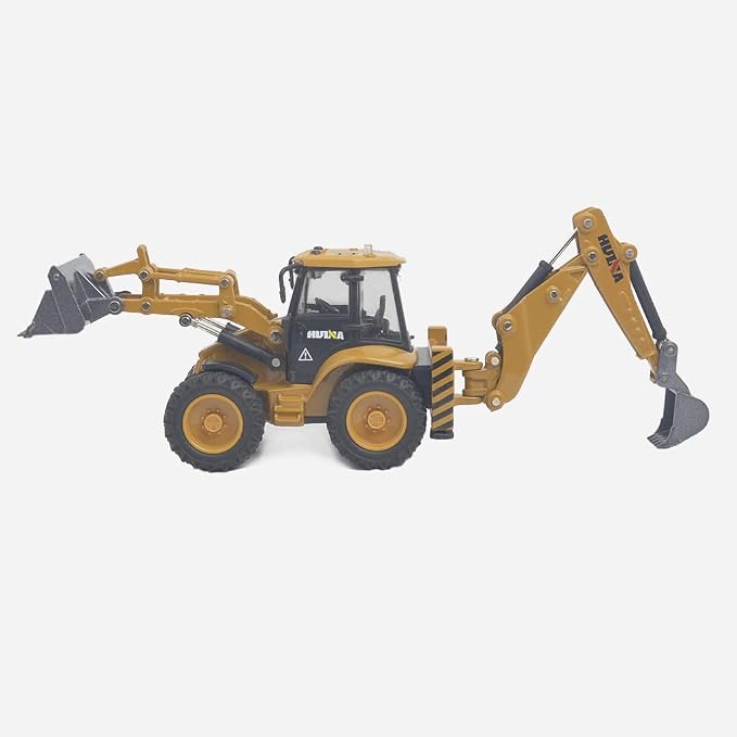 Ailejia Die-cast Backhoe Loader Excavator Truck Toys Heavy Duty Wheeled 1/50 Metal Engineering Vehicle Construction Tractor Model Toy for Boys (Backhoe)