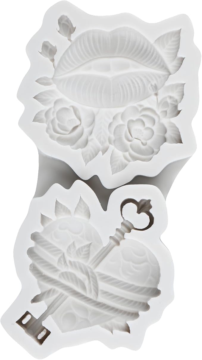 Rose Lips Polymer Clay Mold Love Rose Lips Silicone Molds for DIY Crafts Epoxy Resin Casting Air Dry Polymer Clay Plaster Jewelry Making