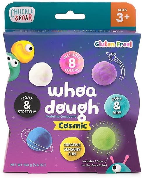 Chuckle & Roar Air Dry Clay - Cosmic Colors, 8 Pack, Ages 3+ - Stretchable Air Dry Clay for Kids - Kids Crafts - Resealable Container