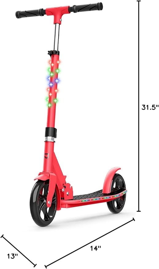 Jetson Jupiter Jumbo 2-Wheel Kick Scooter, Sturdy Wide Deck, Height Adjustable Handlebar, Rear Brake, Easy-Folding Mechanism, 8 inch wheels