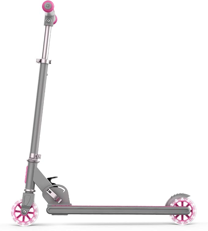 Jetson Leo Folding Kick Scooter| Easy Folding Mechanism | Light-Up Wheels |Height-Adjustable Handlebar |Rear Foot Brake|Ages 5+