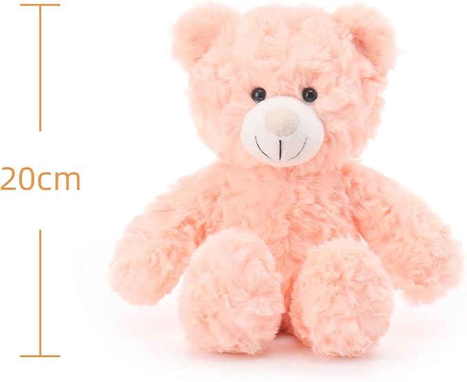 Apricot Lamb Orange Pink Flower Bear Stuffed Animals for Kids, Soft Cute Plush Toys for Baby Girl and Boy, 8 Inches