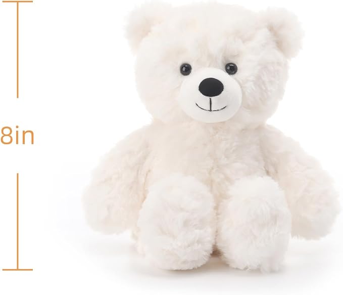 Apricot Lamb White Flower Bear Stuffed Animals for Kids, Soft Cute Plush Toys for Baby Girl and Boy, 7.9 Inches