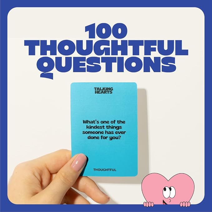 Talking Hearts Conversation Cards for Family, 200 Fun Questions and 20 Challenges for Dinnertime, Road Trips, and Game Night