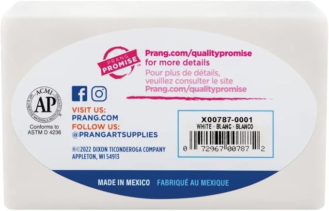 Prang Modeling Clay, White, 1 lb. Block, Case of 12 Blocks, 192 oz. Total | Pliable, Non-Hardening, Non-Staining, Easy Clean-Up, Perfect for Preschool and Elementary Aged Children