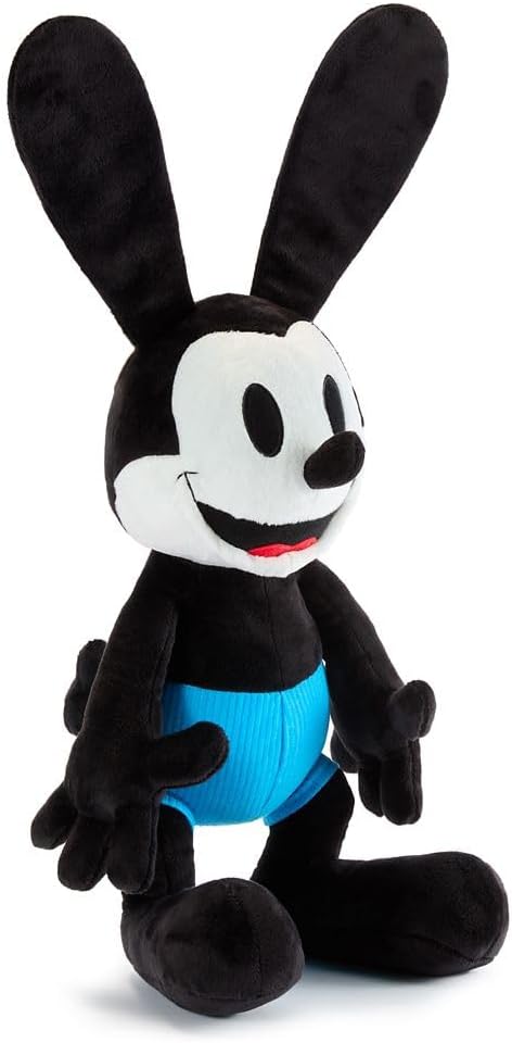 Disney Store Official Oswald The Lucky Rabbit Medium Soft Toy for Kids, Cuddly Character with Fuzzy Texture and Embroidered Details, Stiff Rabbit Ears, Disney Plushy Suitable for All Ages