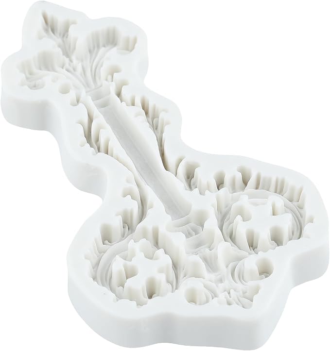 Baroque Scroll Relief Lace Silicone Mold Vintage Curlicues Flower Lace Filigree Polymer Clay Molds for DIY Crafts Epoxy Resin Casting Air Dry Polymer Clay Plaster Jewelry Making