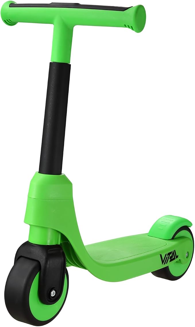 Vital First 2 Wheel Toddler Scooter | Beginner Balance Training Kids Toys for Ages 2-5 | Durable Lightweight Design & Fixed Height Kids Scooter | Wide Wheels and Foot Brake