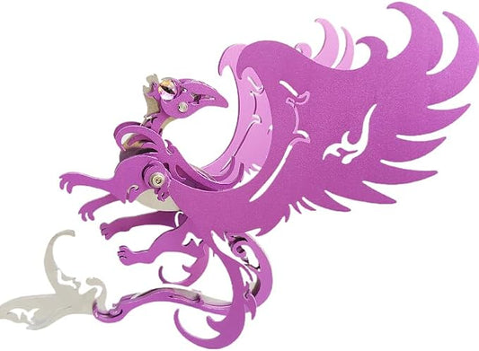 3D Metal Puzzles Toys The Meow Meow Family King and Princess Cat DIY Handmade Assembled Model Kits Ornaments Christmas New Year and Birthday Gifts for Adult (Princess Cat Purple)