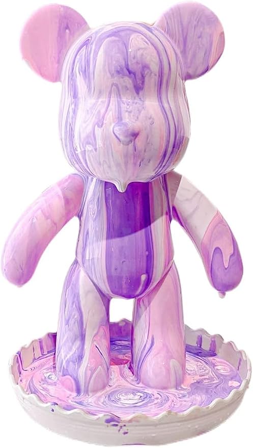 HANDA DIY Painting Kit - Teddy Bear & Gloomy Bear Figures, Creative Home Decorations, Handmade Dolls, Gift for Birthday & Valentines (9.05 inch, Purple+White+Pink)
