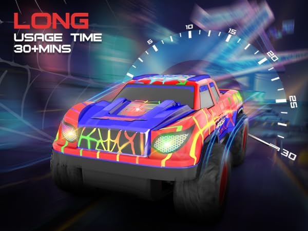 Spider RC Car for Kids, 1:24 Remote Control Car with Color-Changing LED Lights, 2.4GHz 50m Range, 2 Rechargeable Batteries, USB Charging Racing Toy Gift for Boys Girls Ages 6-7,8-12